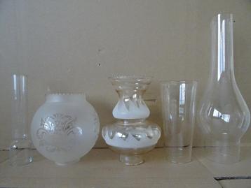 Antiek olielamp glas voor olielamp 9euro per stuk 14 tot30cm beschikbaar voor biedingen