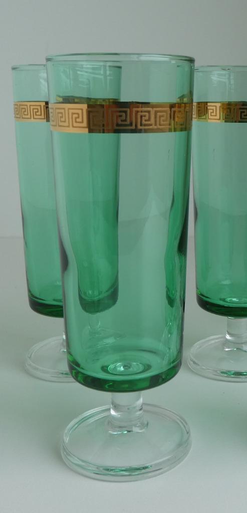 vijf 2- kleurige champagneglaasjes met gouden bies, Antiek en Kunst, Curiosa en Brocante, Ophalen of Verzenden