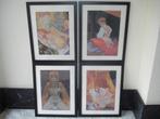 Manara Beau Lot de 4 Dessins Impressions Modèles N1 à N4, Collections, Neuf, Enlèvement ou Envoi, Rectangulaire vertical, Avec cadre