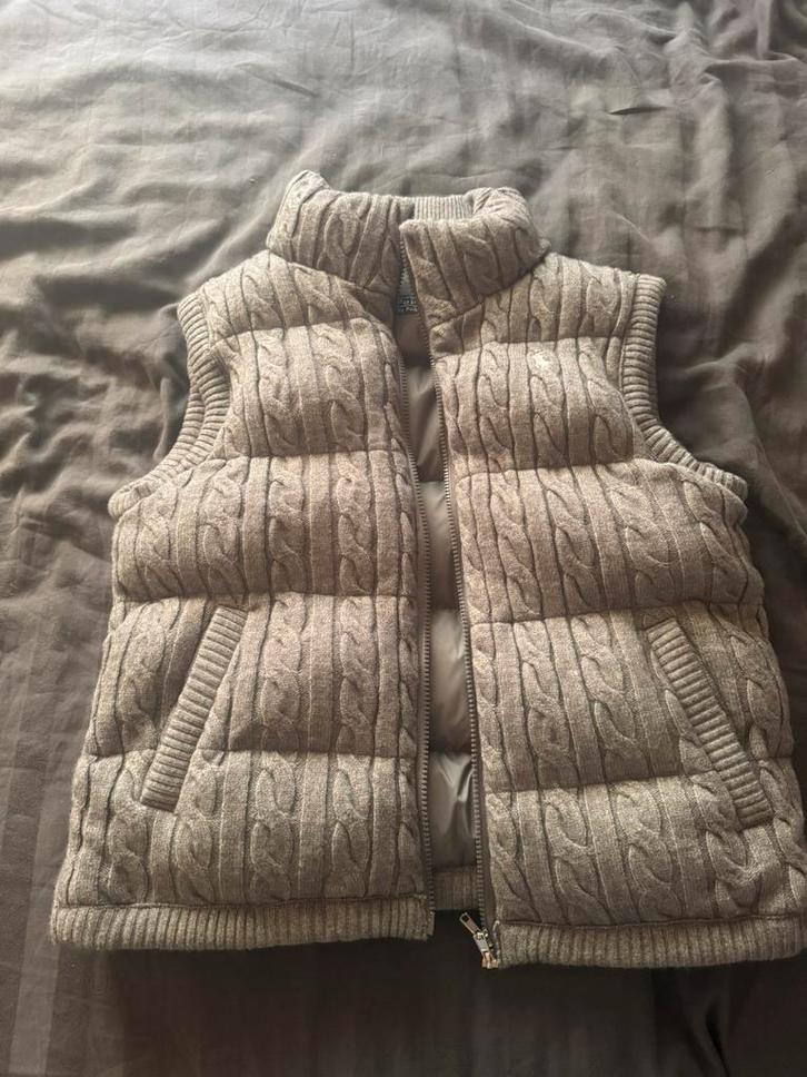 Ralph Lauren Wollen-Kasjmier Cableknit Bodywarmer/jas Large, Kleding | Heren, Bodywarmers, Zo goed als nieuw, Maat 52/54 (L), Grijs