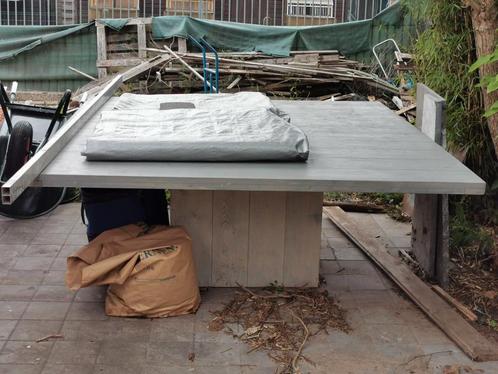 Tuintafel steigerhout 2m x 2m, Tuin en Terras, Tuintafels, Gebruikt, Vierkant, Hout, Ophalen