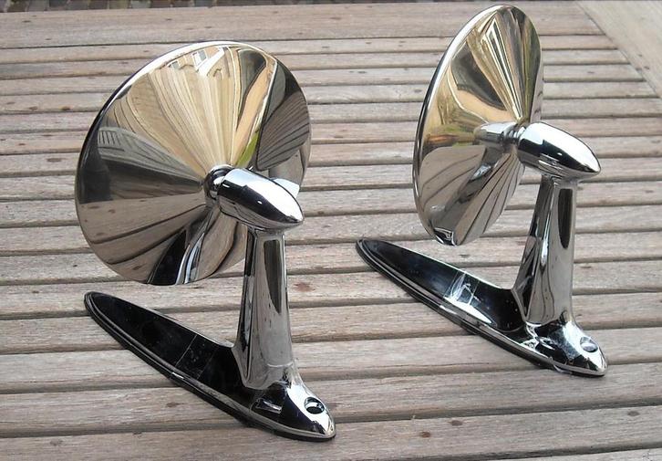 Chrome oldtimer spiegels type USA, chroom spiegel, Auto-onderdelen, Spiegels, Amerikaanse onderdelen, Ford, Oldtimer onderdelen