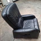 Zwart lederen relax zetel (elektrisch)., Huis en Inrichting, Ophalen, Zo goed als nieuw, Leer