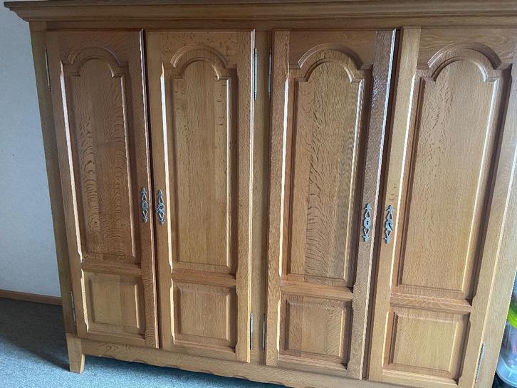 Massief eiken slaapkamer, Huis en Inrichting, Slaapkamer | Complete slaapkamers, Zo goed als nieuw, Tweepersoons, Ophalen