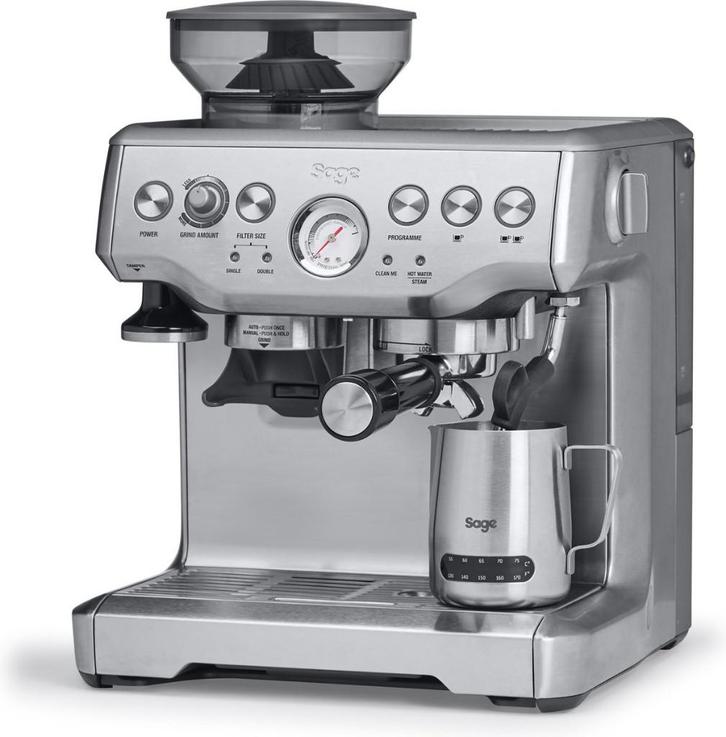 Sage the Barista Express Brushed Stainless Steel, Elektronische apparatuur, Koffiezetapparaten, Nieuw, Gemalen koffie, Koffiebonen