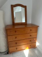 Commode en chêne avec miroir, Maison & Meubles, 3 ou 4 tiroirs, Chêne, Landelijk, 50 à 100 cm