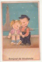Un bonjour de Westende : 2 enfants amoureux  Coloprint, Envoi, Affranchie, Flandre Occidentale