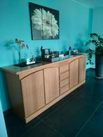 Massief eiken dressoir en barkast, Huis en Inrichting, Ophalen, Gebruikt, Eikenhout, Met deur(en)