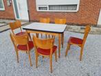Leuke vintage setje: tafel + 6stoelen, 50 tot 100 cm, 150 tot 200 cm, Gebruikt, Vintage / retro