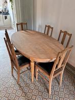 Table de salon en bois (+ extension 60cm) + 6 chaises, Maison & Meubles, Enlèvement, Comme neuf