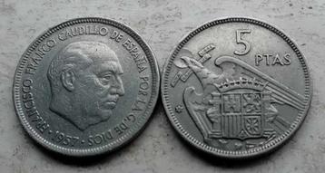 5 pesetas 1957   / Franco