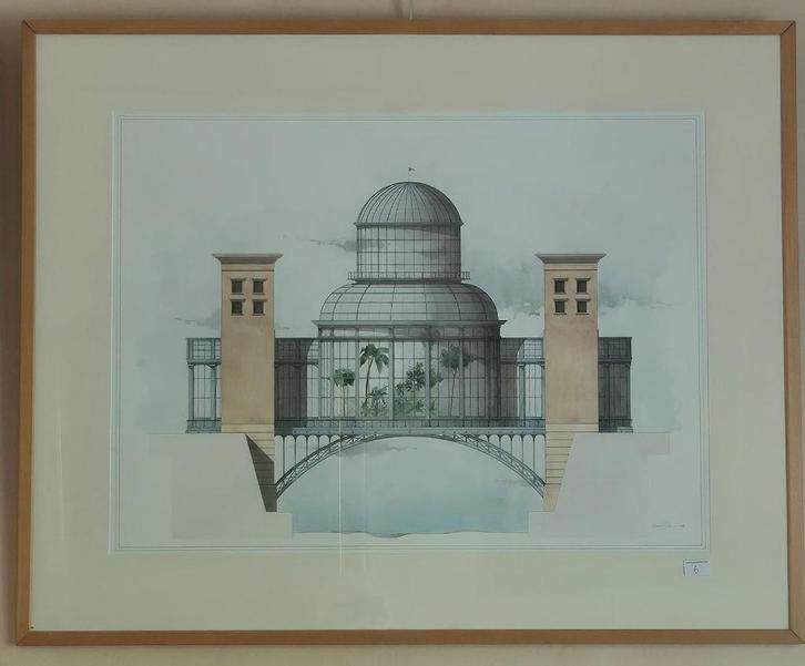 Aquarelle de Thierry Flon 1990, Hobby & Loisirs créatifs, Peinture, Aquarelle, Enlèvement ou Envoi