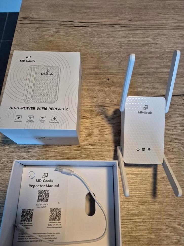 MD-Goods WiFi Versterker - 3000Mbps - Wifi 6 - Repeater, Computers en Software, WiFi-versterkers, Zo goed als nieuw, Ophalen of Verzenden