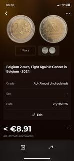 €2 Kom op tegen kanker munt, Enlèvement, Belgique, 2 euros, Monnaie en vrac