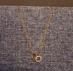 Collier doré double anneau, Enlèvement ou Envoi, Comme neuf, Or
