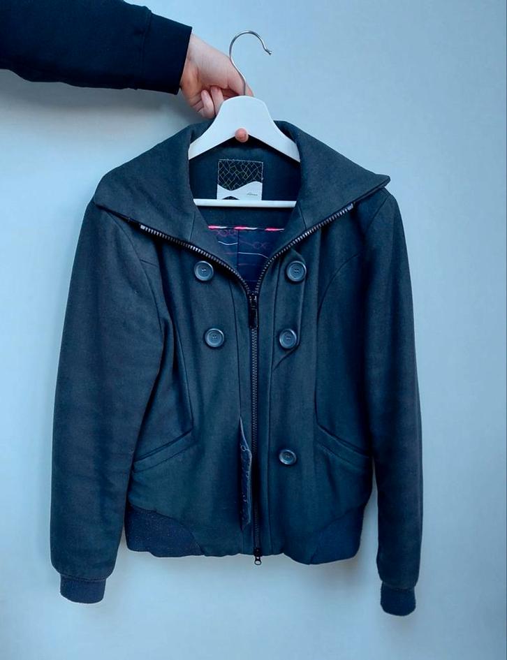 Skunkfunk damesjas - donkergrijs/blauw/zwart - maat S/M, Kleding | Dames, Jassen | Winter, Blauw, Ophalen of Verzenden