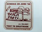 Bierviltje Cristal Alken R/V Royer Beach party 1998, Verzamelen, Biermerken, Viltje(s), Overige merken, Ophalen of Verzenden, Zo goed als nieuw