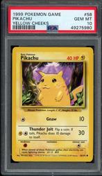 Pikachu [Yellow Cheeks] PSA 10 - 58/102 - Base Set 1999, Losse kaart, Zo goed als nieuw, Verzenden
