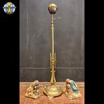 Antieke NeoGhotische kerk lantaarn / messing kerk vloer lamp, Antiek en Kunst, Ophalen of Verzenden