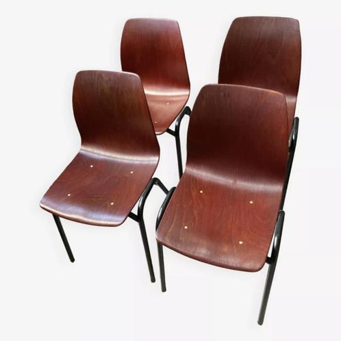 4 chaises PagHolz - PagWood - Danemarque - design - 1960, Maison & Meubles, Chaises, Comme neuf, Quatre, Bois, Autres couleurs