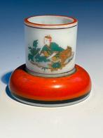antiek XIX Chinese mini penseelpot brushpot bitong op sokkel, Ophalen of Verzenden
