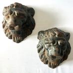 paar oude gietijzeren leeuwenkoppen, Antiek en Kunst, Ophalen of Verzenden