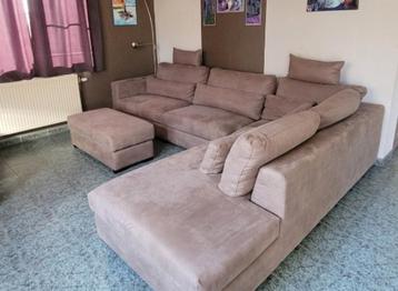 Salon en L en alcantara, 75 à 100 cm, Quatre personnes ou plus, Comme neuf, Enlèvement