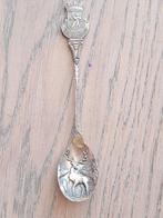 Cuillère avec blason 'La Roche' + cerf poinçonné dans une cu, Enlèvement ou Envoi