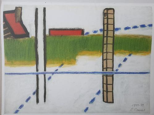Reproductie Raveel, genummerd, Antiek en Kunst, Kunst | Schilderijen | Klassiek, Ophalen of Verzenden