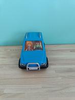 Blauwe Playmobil auto + 2 figuurtjes, Los Playmobil, Gebruikt, Ophalen of Verzenden