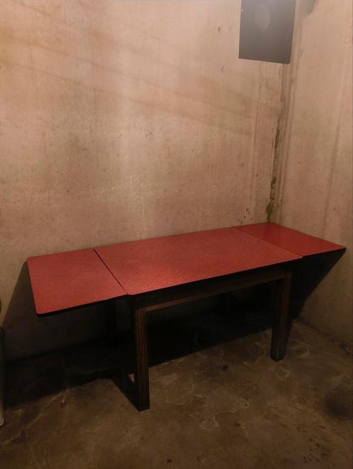 Vintage formica tafel & 8 formica schoolstoelen, Antiek en Kunst, Antiek | Meubels | Tafels, Ophalen