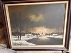 winterlandschap schilderij 115cmx96cm, Antiquités & Art, Enlèvement