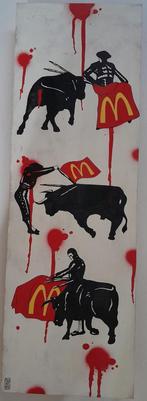 Tauromachie : oeuvre politique de Chris Street art signé, Ophalen of Verzenden