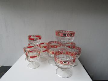 Vintage set glazen coupes jaren 30 12 stuks beschikbaar voor biedingen