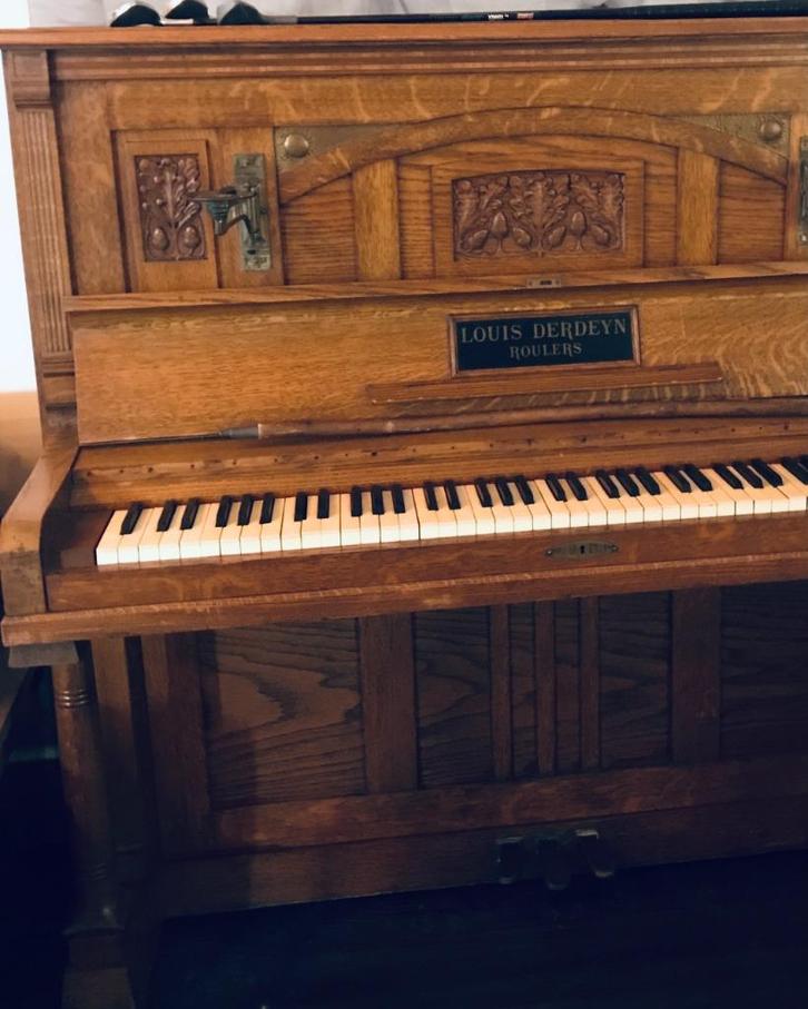 antieke piano Louis Derdeyn, Muziek en Instrumenten, Piano's, Gebruikt, Piano, Bruin, Ophalen