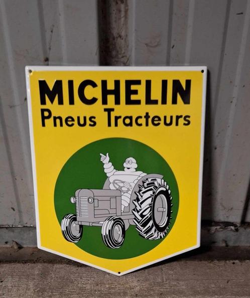 Emaille bord Michelin Tractor Pneus tracteurs, Verzamelen, Merken en Reclamevoorwerpen, Nieuw, Reclamebord, Ophalen of Verzenden