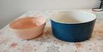 2 bols en céramique bleu et vieux rose, Récipient(s), Uni, Céramique, Utilisé