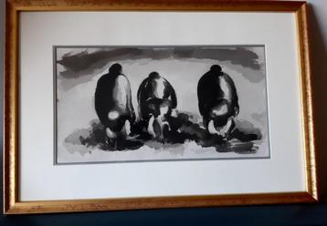 Prachtig origineel werk van Paul De Cocker - "Drie wieders" beschikbaar voor biedingen