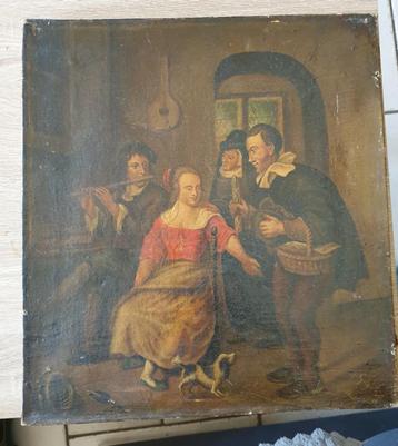 peinture à l'huile du 19ème.  signée, Enlèvement