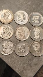 Bulgaria,9 stuks 5 Leva 1970-1977,Zilver Proof+prooflike, Postzegels en Munten, Ophalen of Verzenden, Bulgarije, Setje, Zilver