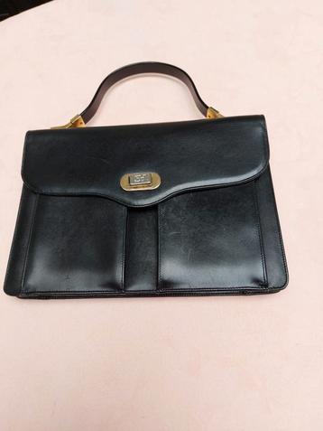 Sac à main en cuir - vintage des années 80. fabriqué en Ital, Enlèvement ou Envoi, Comme neuf, Sac à main