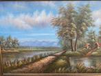 Verfijnd landschap schilderij van Heinrich Knauf, Schilderij, Ophalen