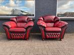 2 x Springvale Chesterfield zetels oxblood rood, Ophalen of Verzenden, Leer