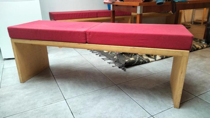 3 Zitbanken, Maison & Meubles, Canapés | Salons, Utilisé, Banc droit, Trois personnes, Moins de 150 cm, Moins de 75 cm, Bois, Enlèvement