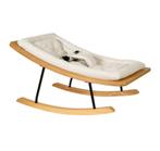 Quax Relax Rocking Baby Bouncer Wood Grey - wipstoel, Comme neuf, Autres marques, Chaise rebondissante, Enlèvement