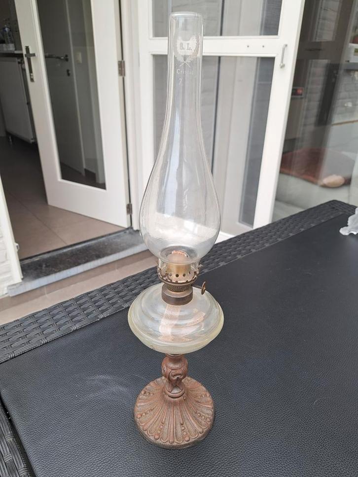 Olieamp, Antiek en Kunst, Antiek | Kandelaars, Glas, Ophalen of Verzenden