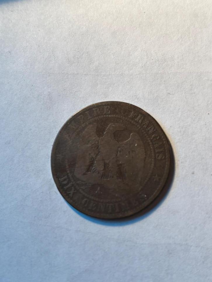 10 Centime Napoleon III met blote kop 1854, Postzegels en Munten, Munten | Europa | Niet-Euromunten, Losse munt, Frankrijk, Ophalen of Verzenden