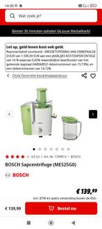 Bosch juicer, Ophalen of Verzenden, Zo goed als nieuw