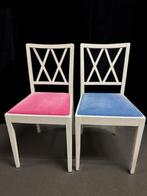 Paire de chaises en bois blanc - vintage, Enlèvement