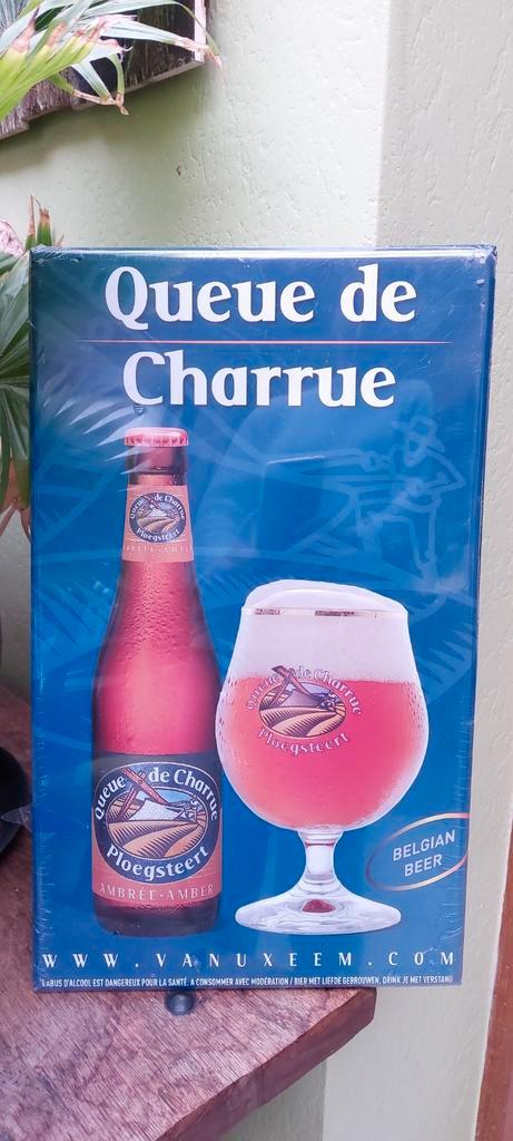 Metalen reclamebord Ploegsteert Amber / Queue de Charrue, Verzamelen, Biermerken, Nieuw, Reclamebord, Plaat of Schild, Overige merken